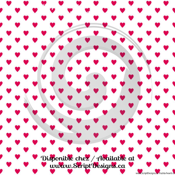 Fushia Hearts - Patterned HTV (10 different designs available)