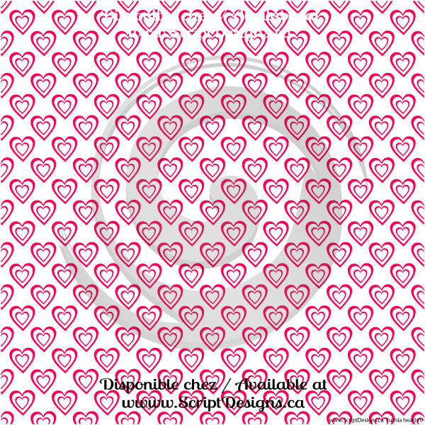 Fushia Hearts - Patterned HTV (10 different designs available)