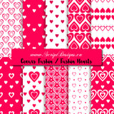 Fushia Hearts - Patterned HTV (10 different designs available)