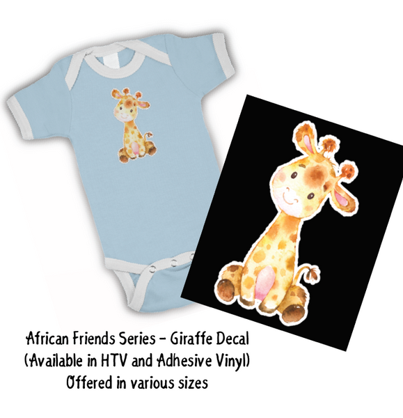 Amis africains - Décalcomanie girafe HTV