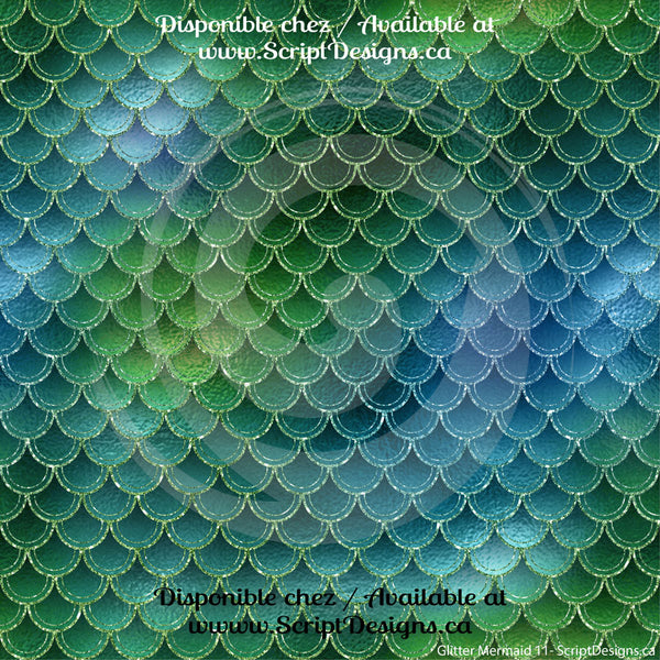 Glitter Mermaid - Patterned Heat Transfer Vinyl (19 Different designs available)