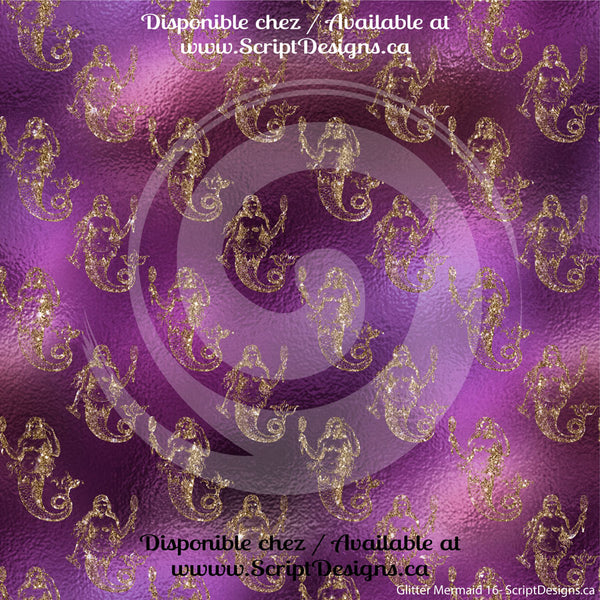 Glitter Mermaid - Patterned Heat Transfer Vinyl (19 Different designs available)