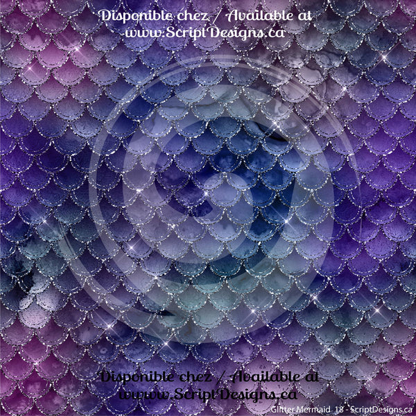 Glitter Mermaid - Patterned Heat Transfer Vinyl (19 Different designs available)