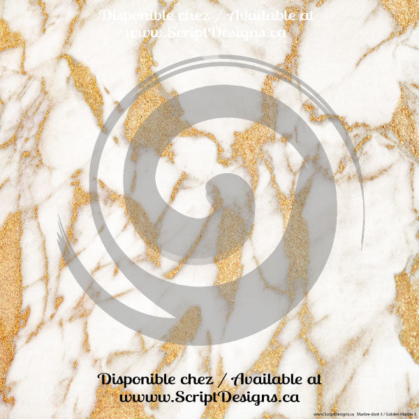 Golden Marble - Patterned HTV (8 Different designs available)