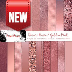 Golden Pink - Patterned HTV (18 Different designs available)