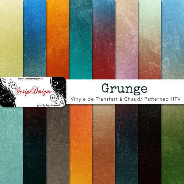 Grunge Backgrounds - Patterned HTV (16 Different designs available)