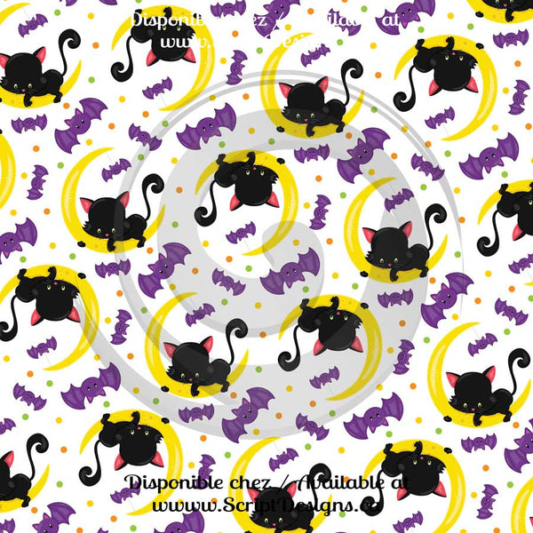 Halloween (Kitty) - Patterned Adhesive Vinyl (12 Different designs available)