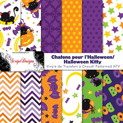 Halloween (Kitty) - HTV à motifs (12 modèles différents disponibles)