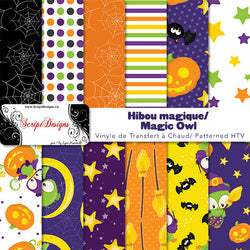 Halloween (Magic Owls) - HTV à motifs (12 modèles différents disponibles)