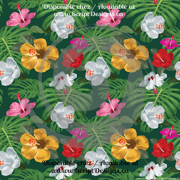 Hawaii Tropical / Jurassic - Patterned HTV (14 Different designs available)