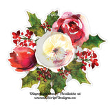 Watercolour Flowers Decals (HTV / Iron On) - Holly Jolly Collection (6 models available)