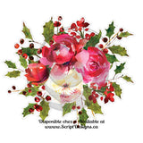 Watercolour Flowers Decals (HTV / Iron On) - Holly Jolly Collection (6 models available)