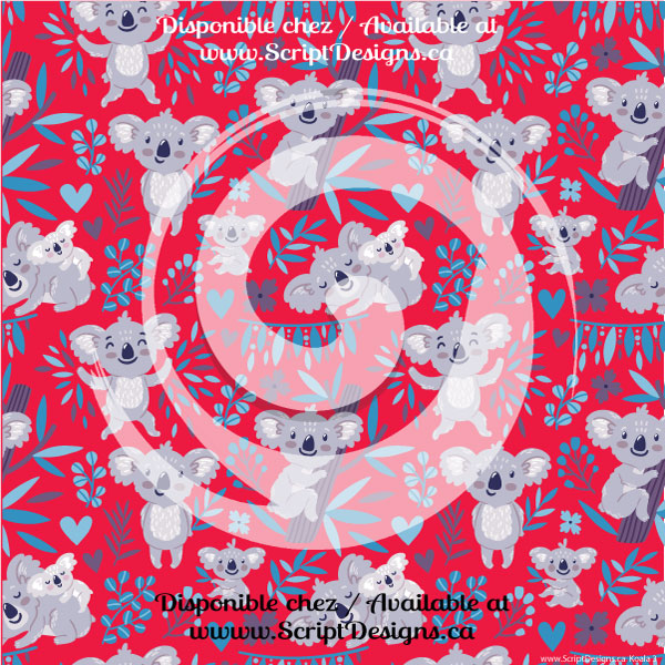 Koala - Patterned HTV (6 Different designs available)