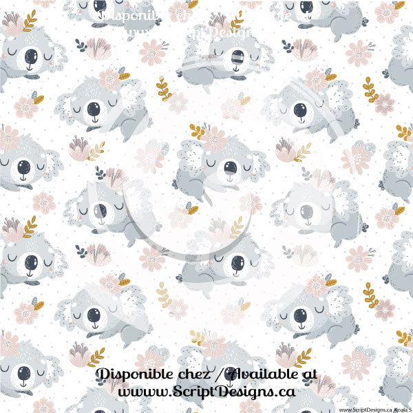 Koala - Patterned Adhesive Vinyl  (6 Different designs available)