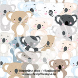 Koala - Patterned Adhesive Vinyl  (6 Different designs available)