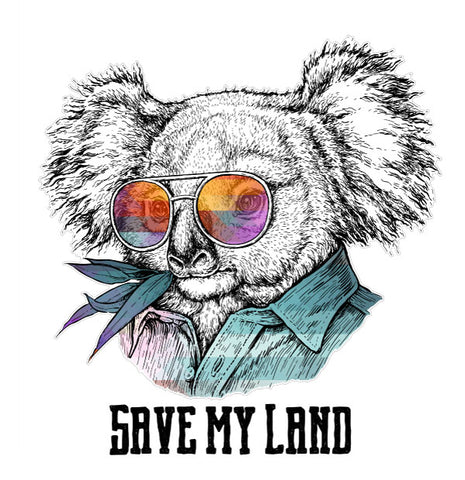 Koala Save my Land - Decal (HTV Decal - Iron On)