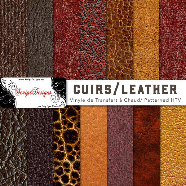 Leather - Patterned HTV (14 Different designs available)