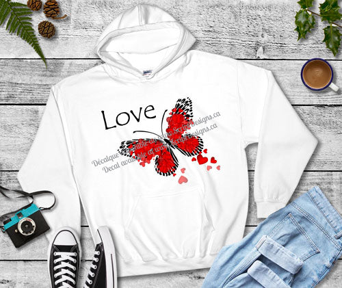 Love Butterfly HTV Decal (Iron On)