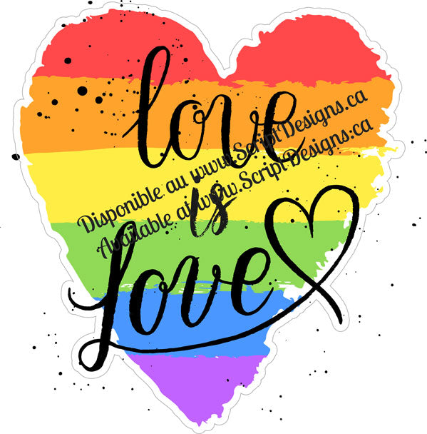 Love is Love Heart Shape - Pride Collection (Adhesive Decal ...