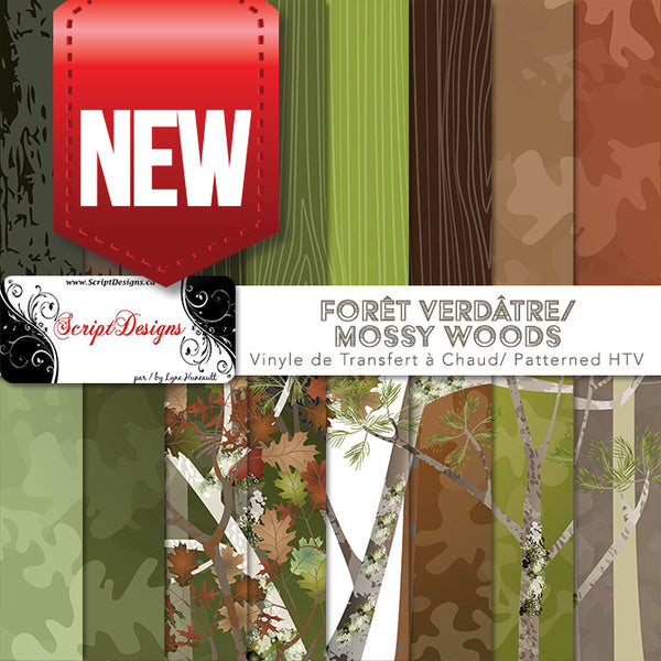 Mossy Woods - Patterned HTV (16 Different designs available)