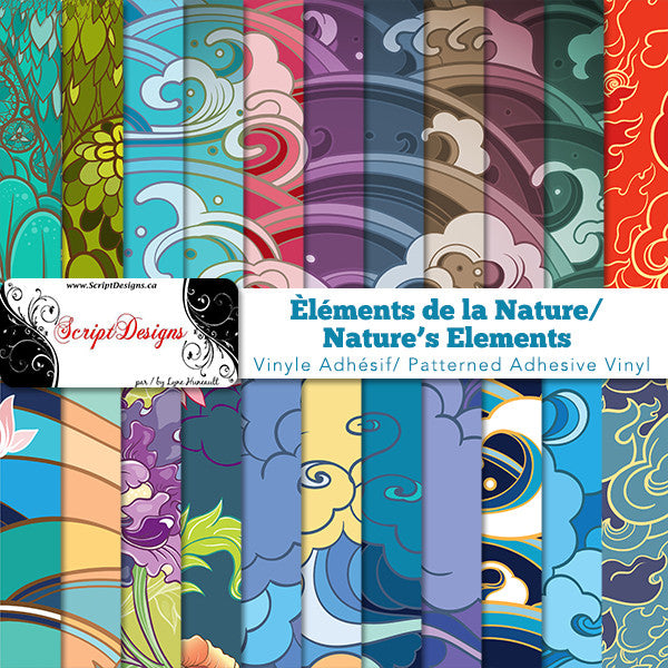 Nature's Elements - Patterned Adhesive Vinyl (22 Different designs available)