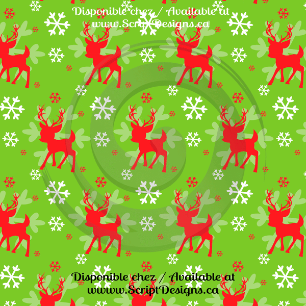 Christmas Red & Green - Patterned Adhesive Vinyl (16 Designs) - ScriptDesigns - 3