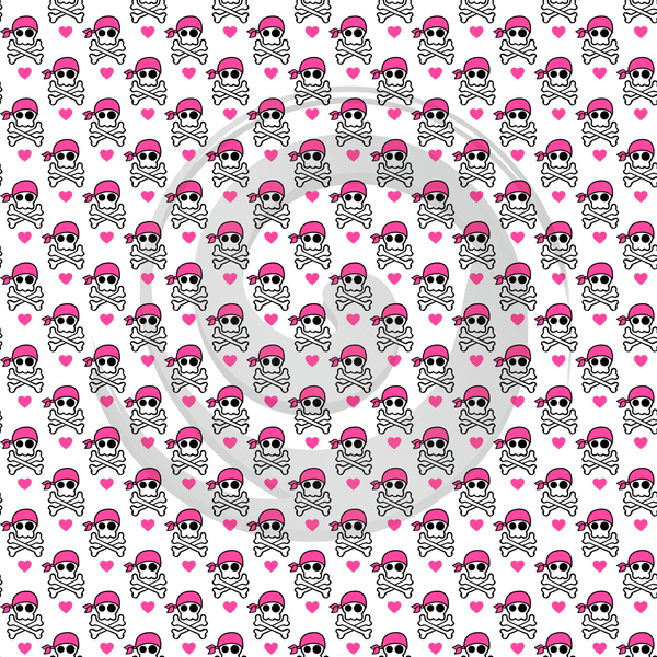 Pink Pirate - Patterned Adhesive Vinyl  (16 Designs) - ScriptDesigns - 9