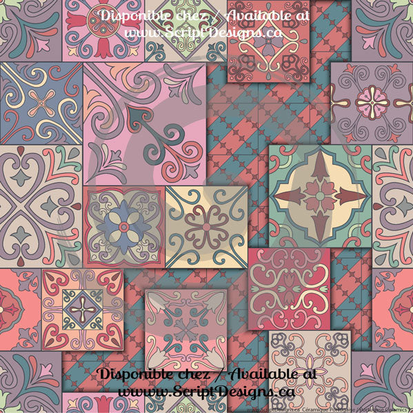 Portugese Ceramics - Patterned Adhesive Vinyl (10 Different designs available)
