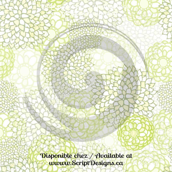 Stylized Zinnias - Patterned Adhesive Vinyl (18 Colours Available)