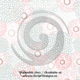 Stylized Zinnias - Patterned Adhesive Vinyl (18 Colours Available)