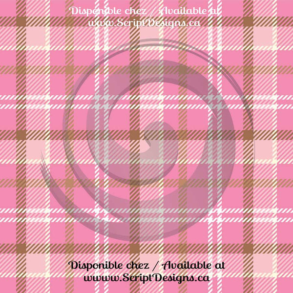 Tartan Rose - Patterned Adhesive Vinyl (12 Different designs available)