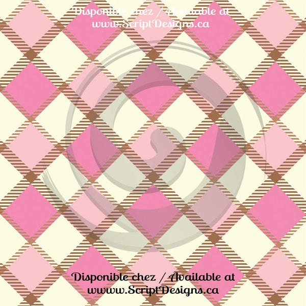 Tartan Rose - Patterned Adhesive Vinyl (12 Different designs available)