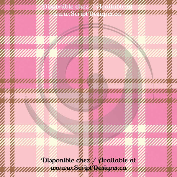 Tartan Rose - Patterned Adhesive Vinyl (12 Different designs available)