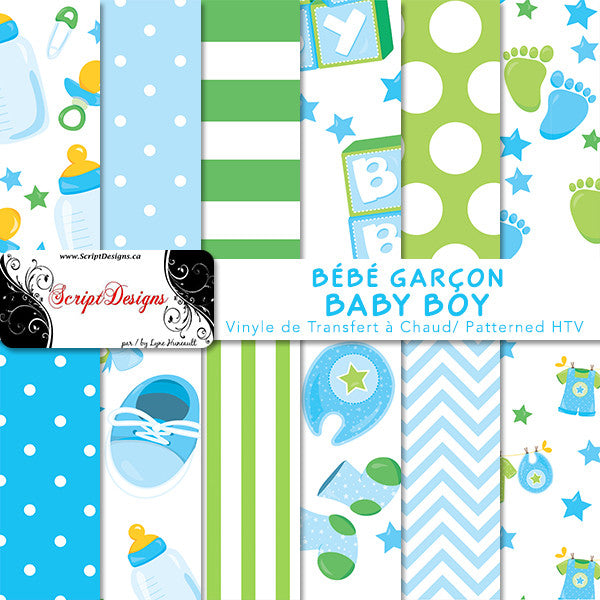 Baby Boy - Patterned HTV (12 Different designs available)