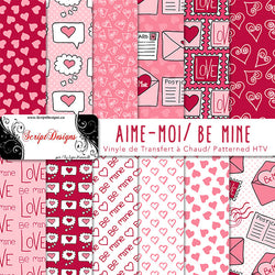 Be Mine - HTV à motifs (12 modèles différents disponibles)