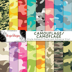 Camo - Patterned Adhesive Vinyl (15 different designs available)