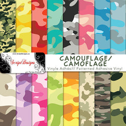 Camo - Vinyle adhésif à motifs (15 modèles différents disponibles) 