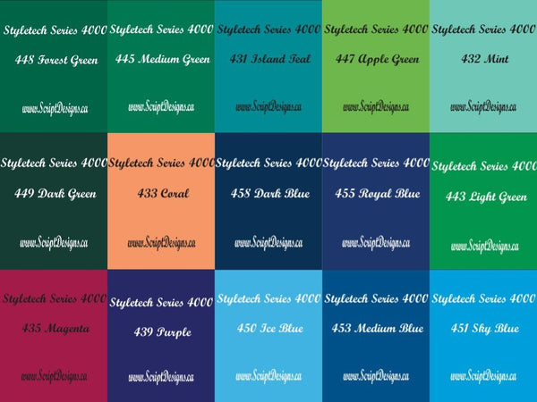 651 Equivalent Adhesive Vinyl (Styletech 4000) - 5 and 10 YARD ROLLS - Colours
