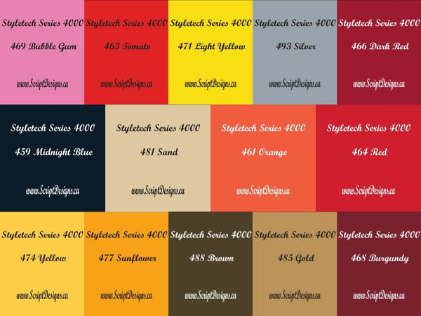 651 Equivalent Adhesive Vinyl (Styletech 4000) - 5 and 10 YARD ROLLS - Colours