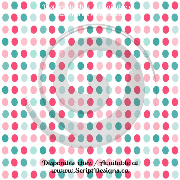 Pink & Turquoise Birthday - Patterned Adhesive Vinyl (12 Different designs available)