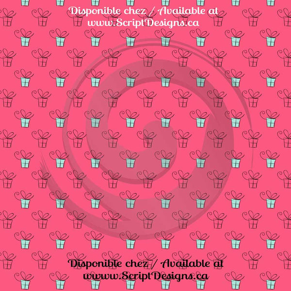 Pink & Turquoise Birthday - Patterned Adhesive Vinyl (12 Different designs available)