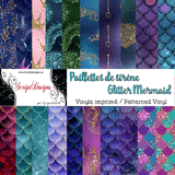 Glitter Mermaid - Patterned Adhesive Vinyl (19 Different designs available)