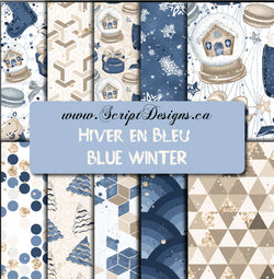 Blue Winter - Vinyle adhésif à motifs (10 motifs différents disponibles) 