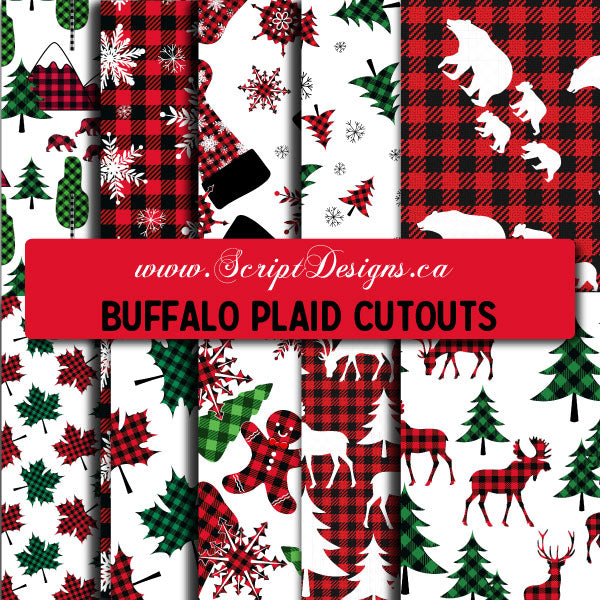 Buffalo Plaid Cutouts - HTV à motifs (10 modèles différents disponibles)