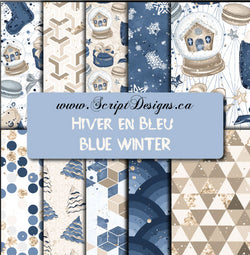 Bleu Hiver - HTV à motifs (10 modèles différents disponibles)