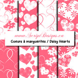 Daisy Hearts - Patterned HTV (8 Different designs available)