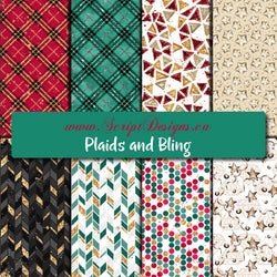 Plaids and Bling - Patterned Adhesive Vinyl (8 Different patterns available)