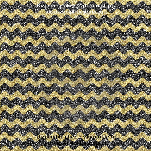 Black and Gold - Patterned Adhesive Vinyl (12 Different designs available)