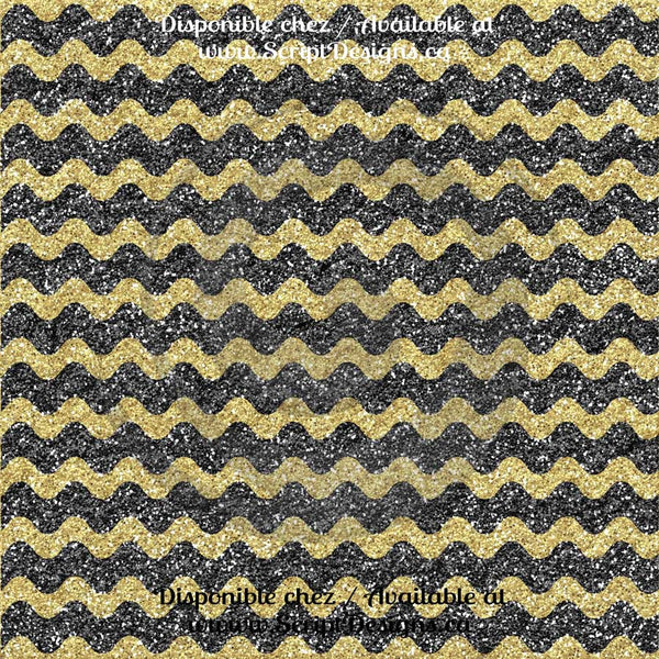 Black and Gold - Patterned HTV (12 Different designs available)