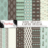 Earth Tribal - Patterned Adhesive Vinyl  (12 Different designs available)
